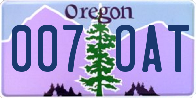 OR license plate 007OAT