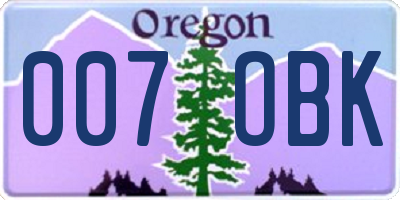 OR license plate 007OBK