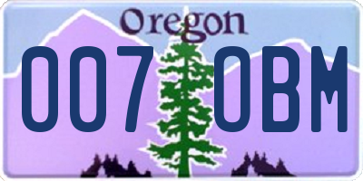 OR license plate 007OBM