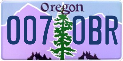 OR license plate 007OBR