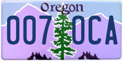 OR license plate 007OCA