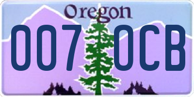 OR license plate 007OCB