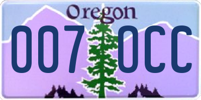 OR license plate 007OCC