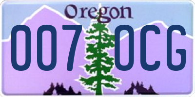 OR license plate 007OCG
