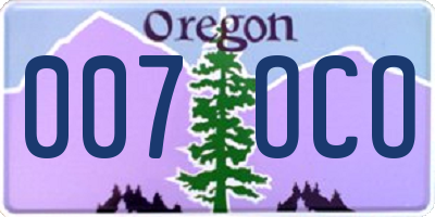 OR license plate 007OCO