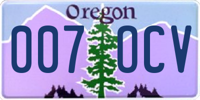 OR license plate 007OCV