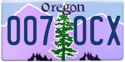 OR license plate 007OCX