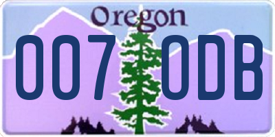 OR license plate 007ODB
