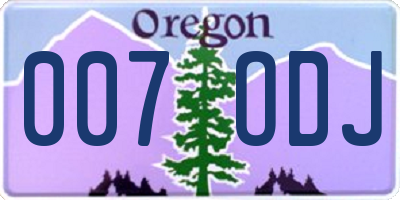 OR license plate 007ODJ