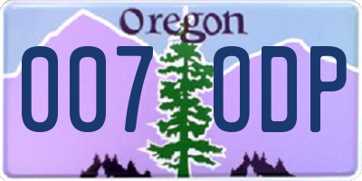 OR license plate 007ODP
