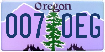 OR license plate 007OEG