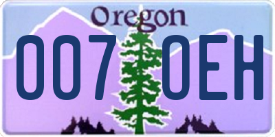 OR license plate 007OEH