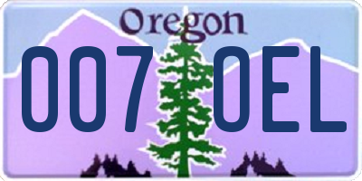 OR license plate 007OEL