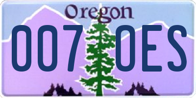 OR license plate 007OES