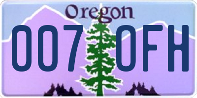 OR license plate 007OFH