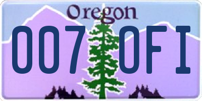OR license plate 007OFI