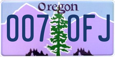 OR license plate 007OFJ