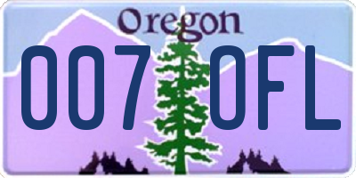 OR license plate 007OFL