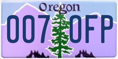 OR license plate 007OFP