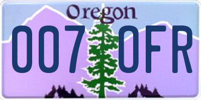 OR license plate 007OFR