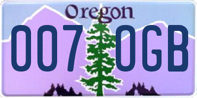 OR license plate 007OGB