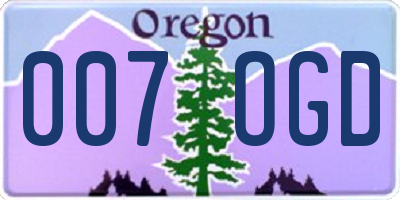 OR license plate 007OGD