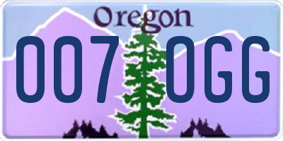 OR license plate 007OGG