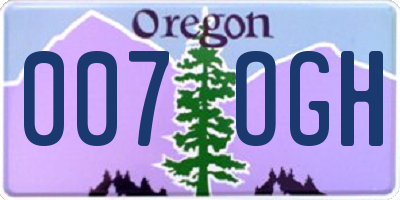 OR license plate 007OGH