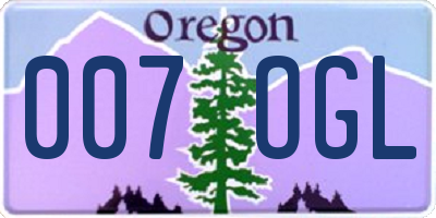 OR license plate 007OGL