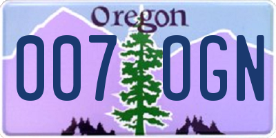 OR license plate 007OGN