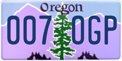 OR license plate 007OGP