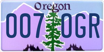 OR license plate 007OGR