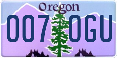 OR license plate 007OGU