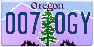 OR license plate 007OGY
