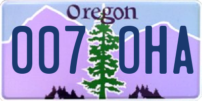 OR license plate 007OHA