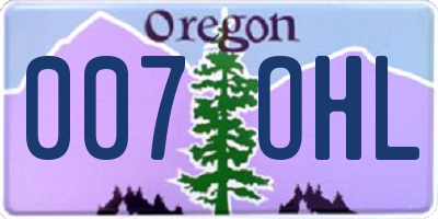 OR license plate 007OHL