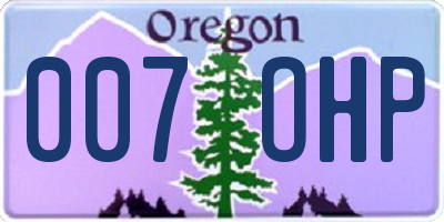 OR license plate 007OHP