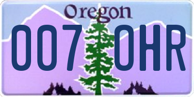 OR license plate 007OHR