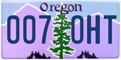 OR license plate 007OHT