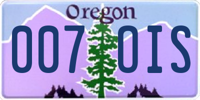 OR license plate 007OIS
