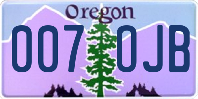 OR license plate 007OJB