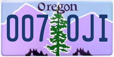 OR license plate 007OJI