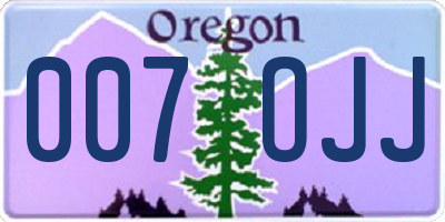 OR license plate 007OJJ