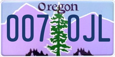OR license plate 007OJL