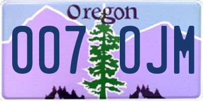 OR license plate 007OJM