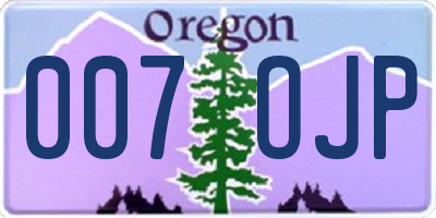 OR license plate 007OJP