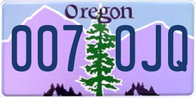 OR license plate 007OJQ