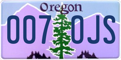 OR license plate 007OJS