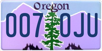 OR license plate 007OJU