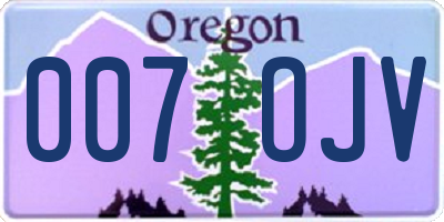OR license plate 007OJV